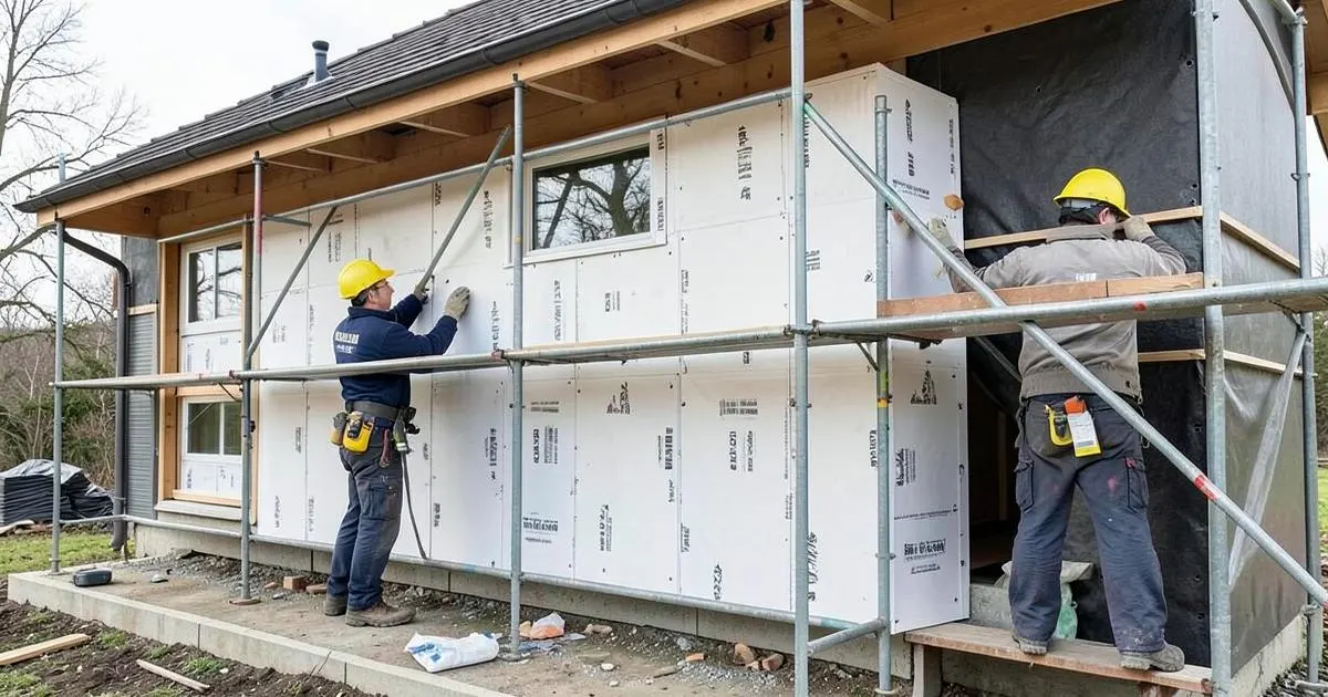Chantier d’isolation par l’extérieur à La Rochelle